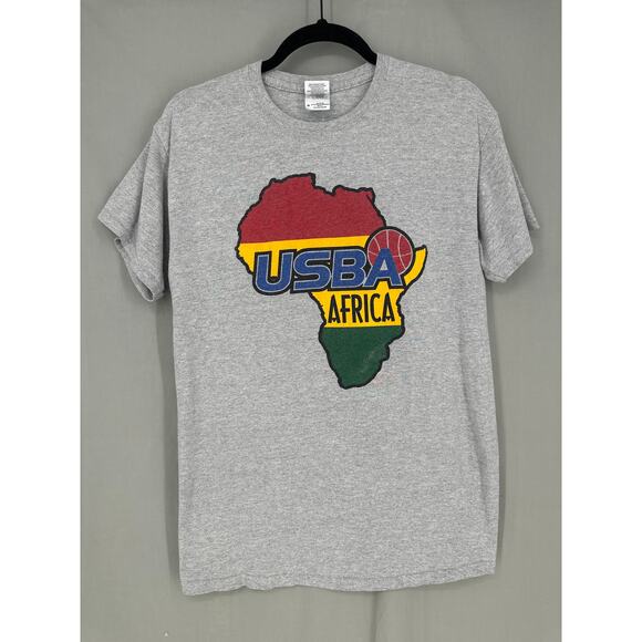 Gildan Other - USBA Africa Shirt Mens Medium Gray Basketball Graphic Tee United States